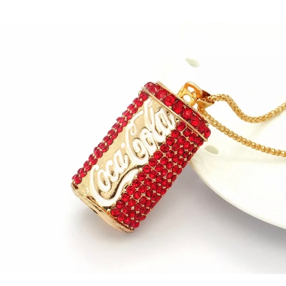 Betsey Johnson Jewelry - Shiny Red Crystal Coke Bottle Rhinestone Necklace